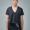 Courrèges V Neck Cropped T-Shirt New