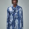 FLÂNEUR Characters Silk Hooded Shirt Wholesale