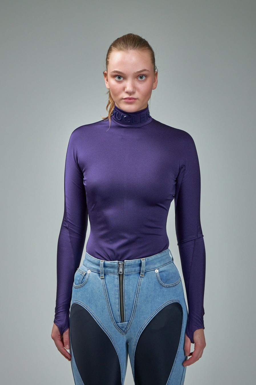 Mugler Neck Logo Bodysuit Online