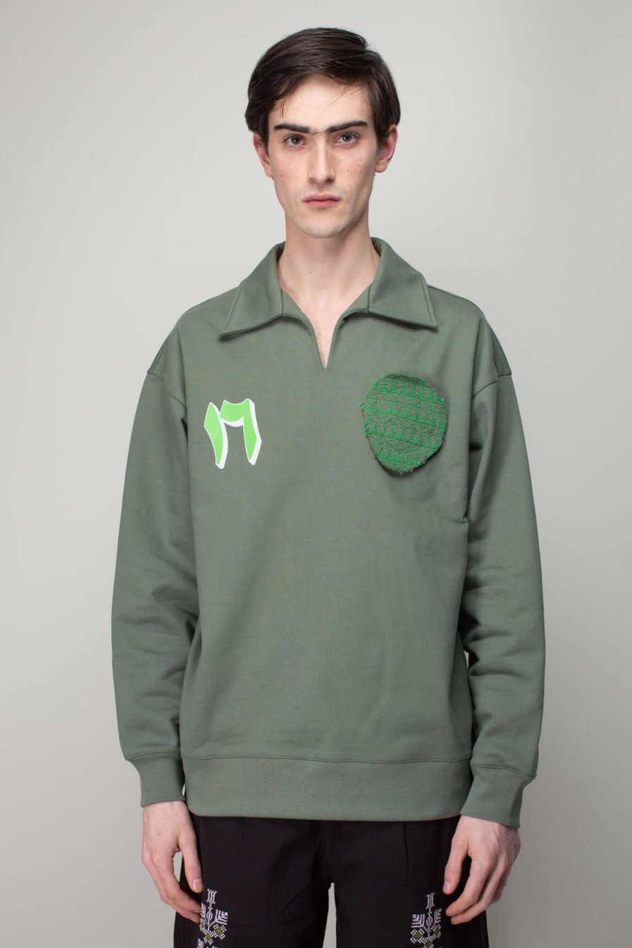 Adish Sur Patch Collar Crewneck Clearance