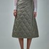 Ganni Shiny Quilt Midi Skirt Fallen Rock 019 Online