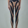 Mugler Bi-Color Spiral Leggings Online