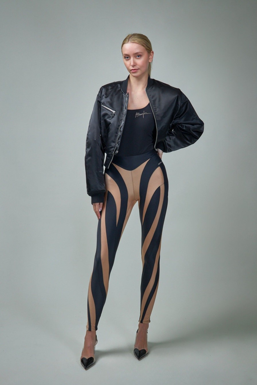 Mugler Bi-Color Spiral Leggings Online